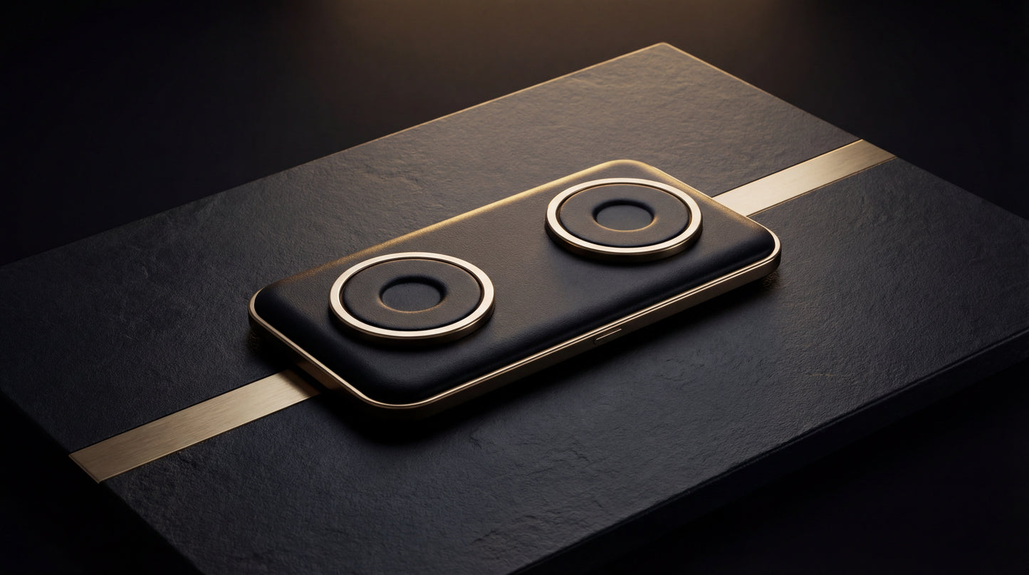 Station de Charge MagSafe en Cuir & Obsidian.